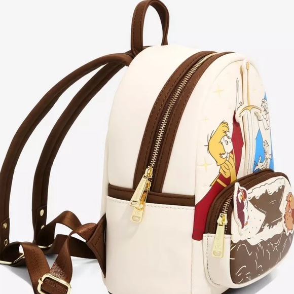 NWT Loungefly Disney The Sword in the Stone Arthur & Merlin Mini Backpack - Picture 2 of 8
